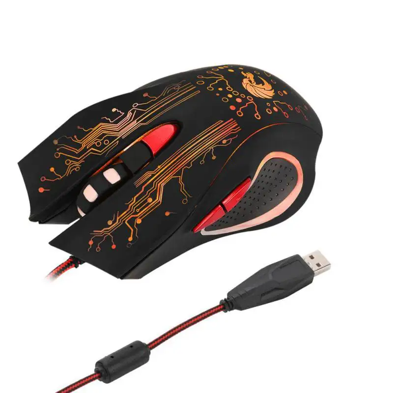 

ZL H700 Ergonomical Design Professional USB Wired Optical 6 Buttons Gaming Mouse with LED Backlight for Laptop Desktop PC