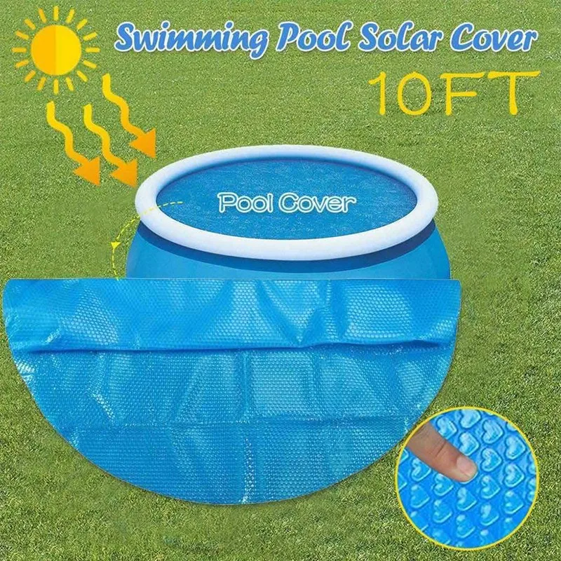 

Pool Cover,Round Solar Swimming Pool Tub Cover,Outdoor Dustproof Rain Cover,Bubble Blanket Accessories
