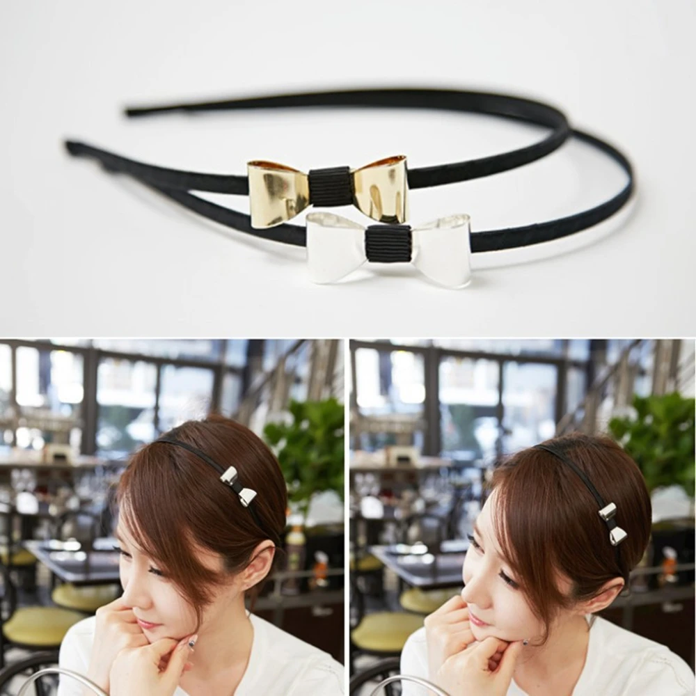 Женский обруч для волос новый простой дизайн с золотым покрытием и серебристым