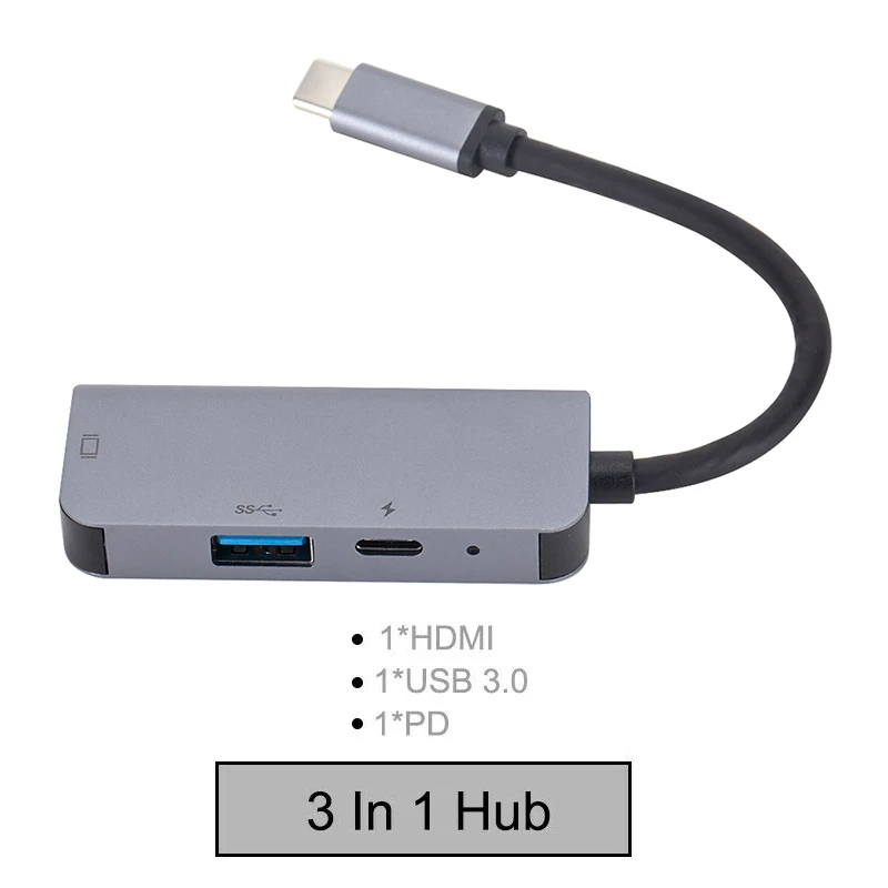 3 в 1 USBC концентратор HDMI RJ45 Ethernet Micro SDTF OTG адаптер + USB 0 PD зарядный конвертер зарядное