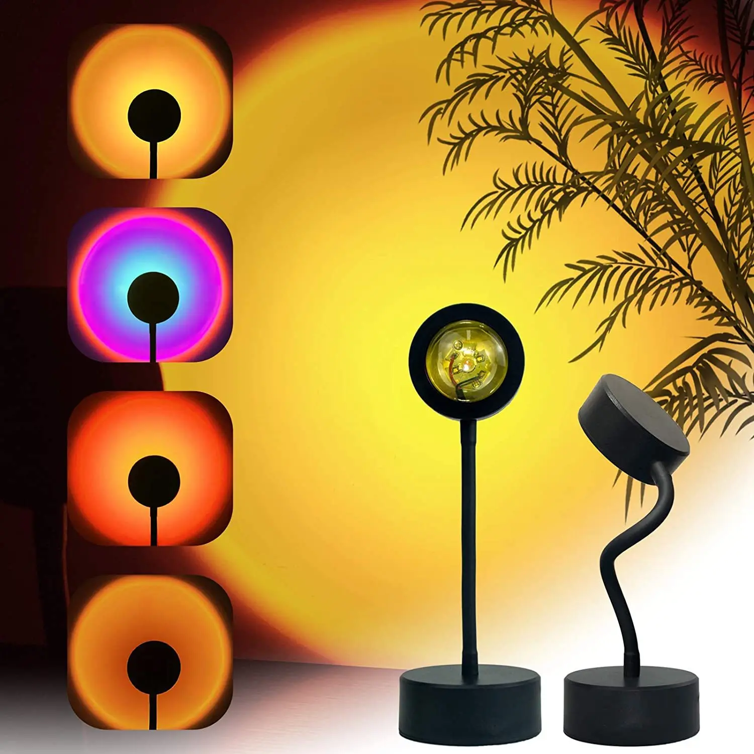 

Sunset Lights Sun Never Sets Rainbow Projection Lamps Sunset Red Live Background Atmosphere Sunset Light USB Tall Floor Lamp