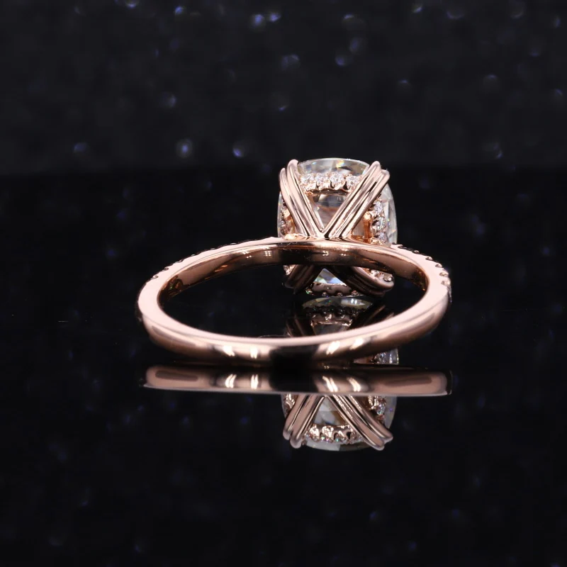 Удлиненная форма муассанит розовое золото 10 карат свадебное кольцо вечности с