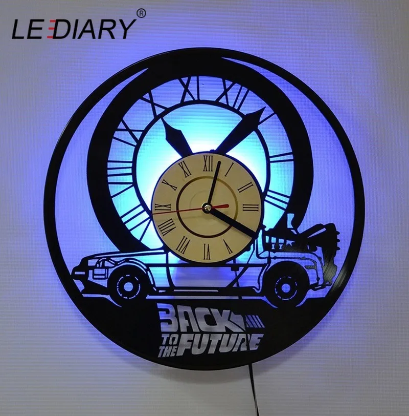 LEDIARY Ретро виниловая запись настенная лампа часы RGB пульт дистанционного