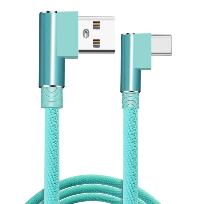 For micro cable USB кабель 1 м, 2 м, 3 м, USB кабель для iPhone XS, 7, samsung, S9, Xiaomi, huawei, светодиодный, 90 градусов, быстрая зарядка, Microusb type-C, USB C кабели - Цвет: For micro cable