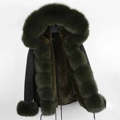 11 OFTBUY, парка, зимняя куртка для женщин, большой натуральный Лисий мех, воротник, теплая Толстая парка, верхняя одежда, зимнее пальто, женское меховое пальто - Цвет: 11