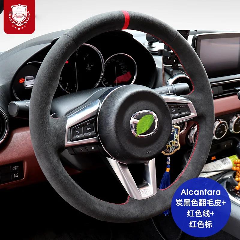 

Suede Hand-stitch Steering Wheel Cover For Mazda 6 ATENZA Axela CX-4 CX-5 CX-8 CX-30 Auto Alcantara Interior Car Accessories