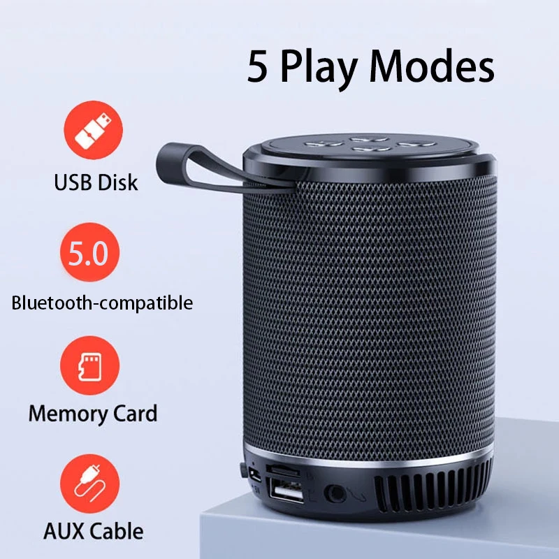 Компактная Беспроводная Bluetooth-Колонка TWS портативная FM-радио TF AUX USB колонка s