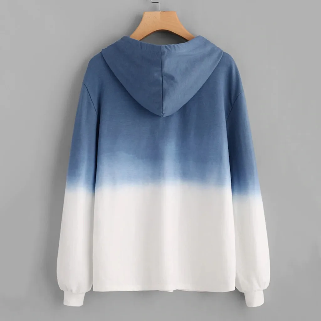 SAGACE женские градиентные толстовки с капюшоном на осень и зиму большого размера