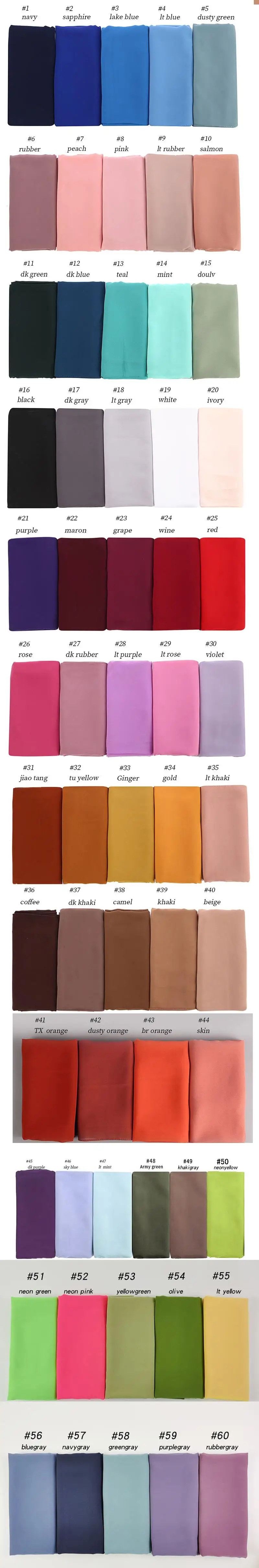 Простой женский шарф из пузырькового шифона однотонный хиджаб шаль головной