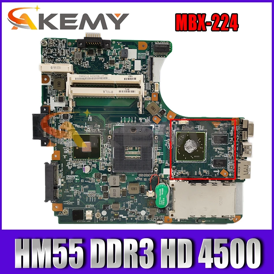 

AKEMY A1771577A MBX-224 M960 1P-009CJ01-8011 основная плата для Vaio VPCEB VPC-EB Материнская плата ноутбука HM55 DDR3 HD 4500