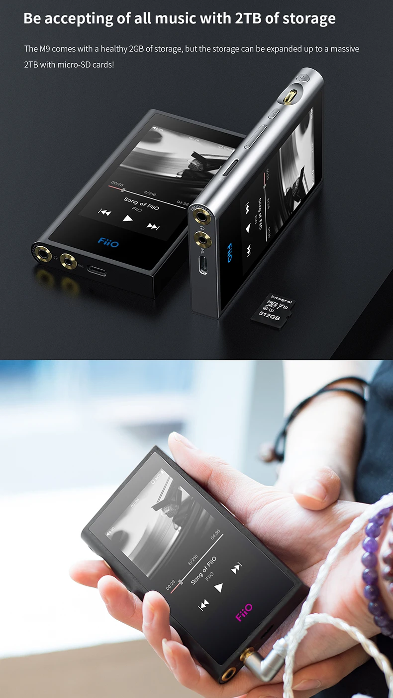 FiiO Android-based M9 HIFI музыкальный MP3-плеер с сбалансированным выходом/поддержкой wifi/Air Play Bluetooth 4,2 aptx-HD/LDAC DSD128 USB DAC
