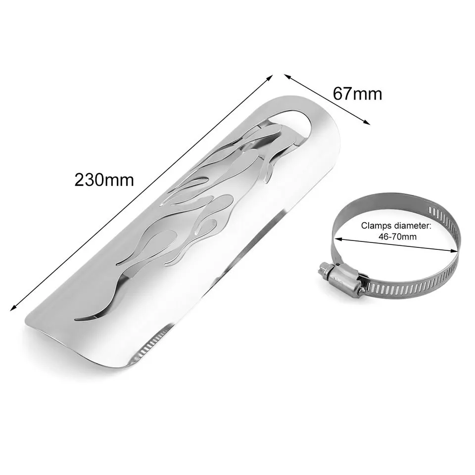 

Universal Vintage Chrome Plated Motorcycle Modified Curved Exhaust Muffler Pipe Heat Shield Cover Guard Motorbike Parts