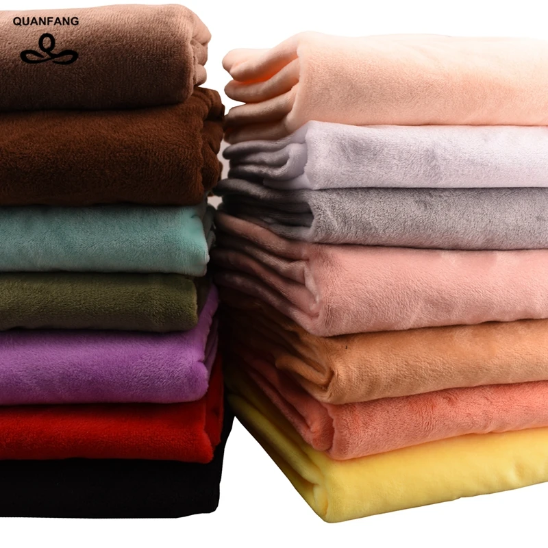 Короткая плюшевая ткань QUANFANG, супермягкая Ткань для шитья «сделай сам», 50 см x 170 см, для подушек, обуви, игрушек, пижам, постельного белья