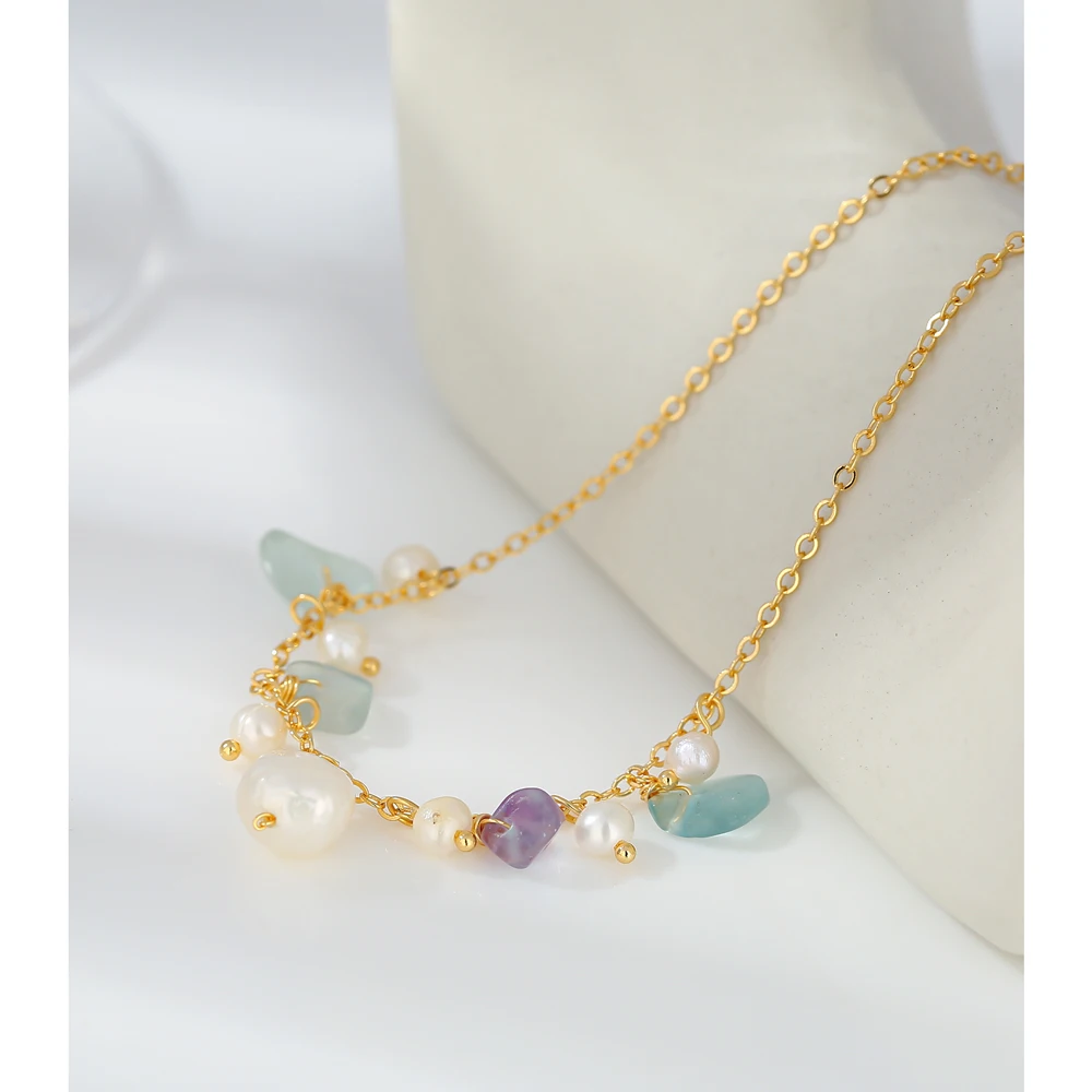 Женский ножной браслет Yhpup с натуральным камнем изысканная цепочка на ногу из 2021