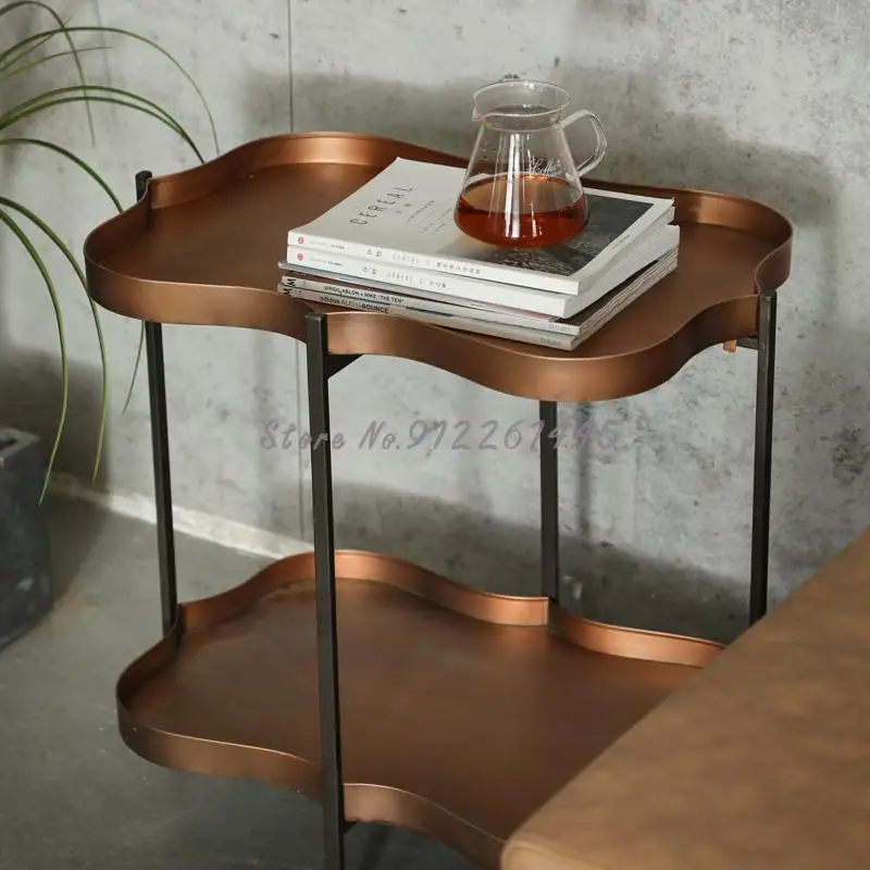 Retro Light Luxury Metal Edge Table Moroccan Art Design Creative Tea Iron Corner Several Sets Of Device Rack Flower | Мебель