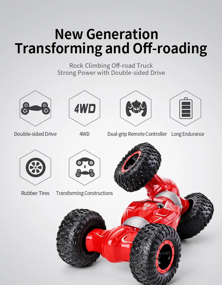 4WD трюк автомобиль игрушки 2,4 г RC автомобиль Твистер двухсторонний флип деформация скалолазание автомобиль сильная мощность открытый RC гоночный автомобиль гусеничный автомобиль