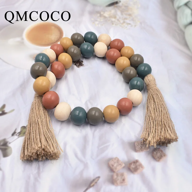 

Rustic Pastoral Retro Style Beads String And Wooden Bead Garland Festival Creative Fashion Handmade Custom Party Home Decoration