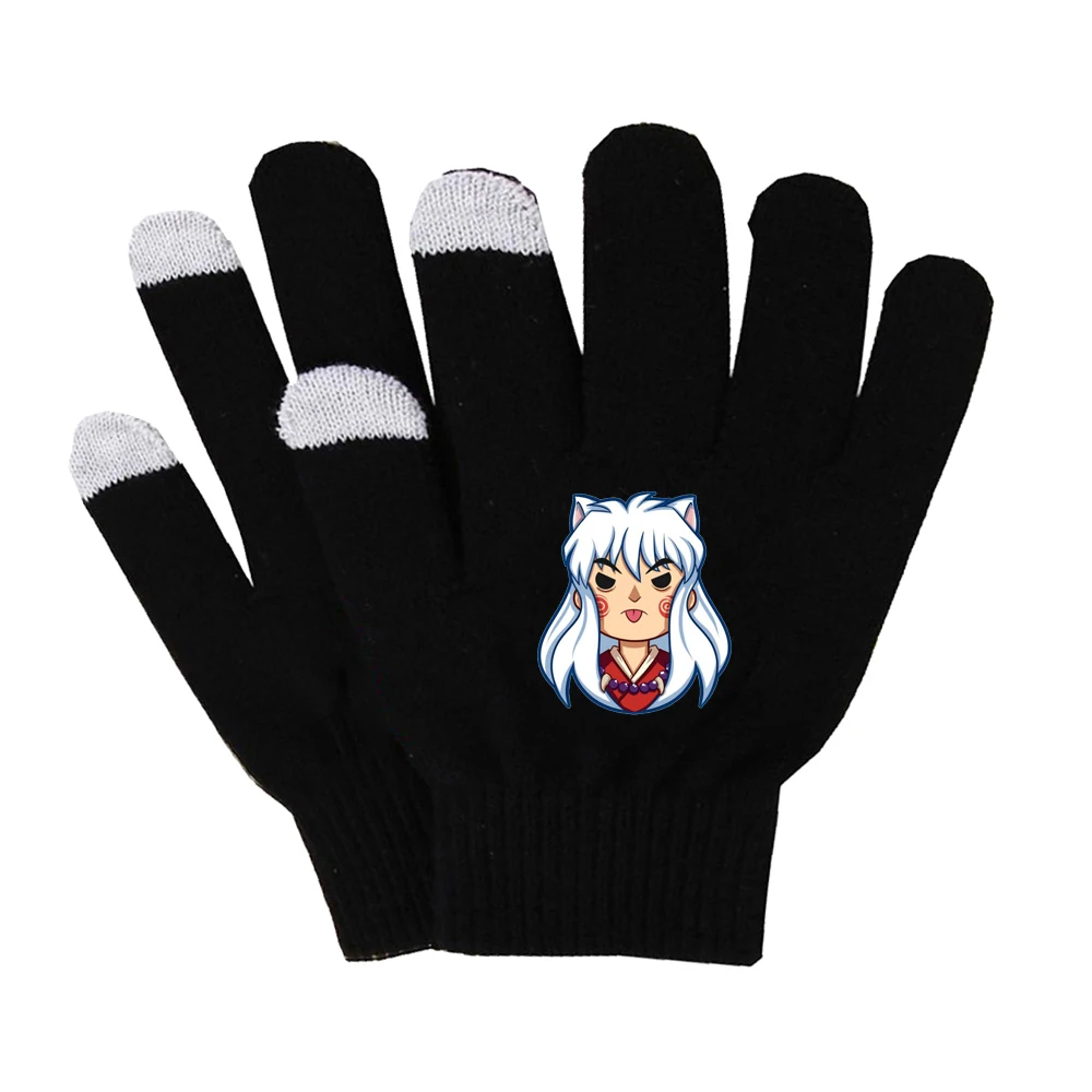 

Anime Inuyasha Gloves Plush Lining Gloves Winter Soft Gloves Touch Screen Smart Phone Female Gloves