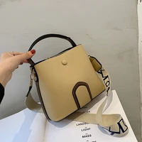 female leather women bag fashion womens shoulder handbags solid color bucket large capacity tote casual female crossbody bags