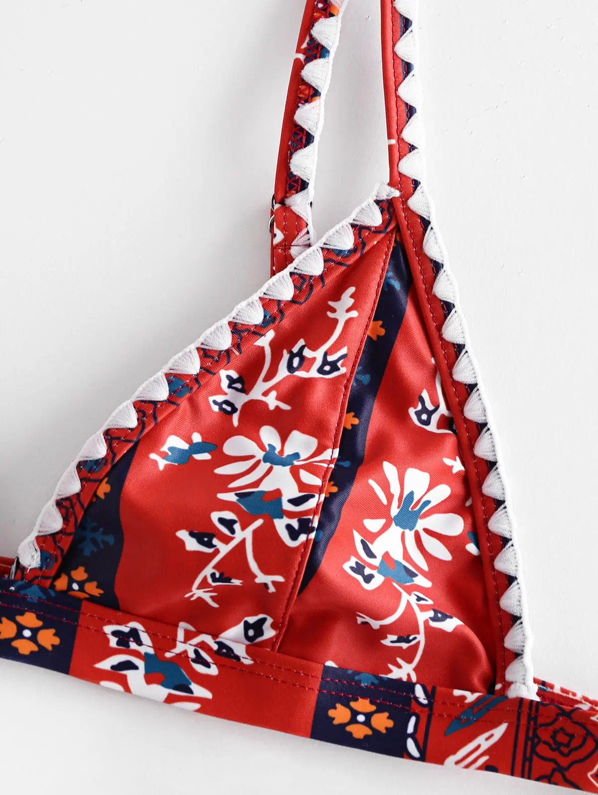 ZAFUL винтажный бохо Цветочный хлыст стежка с завязками по бокам бикини купальник