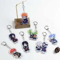 anime characters keychain cartoon print double side acrylic laser key ring bag charm cartoon cosplay pendant accessories