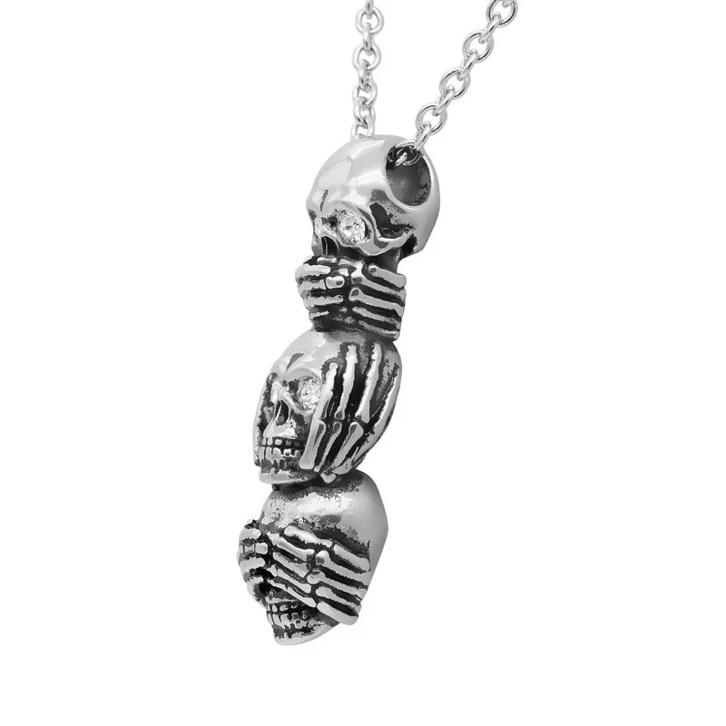 

Fashion Trend Horror Skull Men's Birthday Gift Pendant Necklace Anniversary Party Party Exquisite Jewelry Wholesale