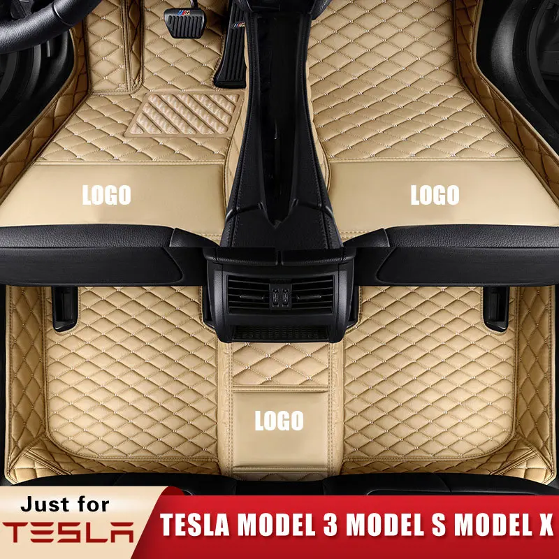 

Кожаные автомобильные коврики под заказ для Tesla Model 3 S X 5 мест 2010-2020 хэтчбек седан трансформер автомобильные коврики аксессуары