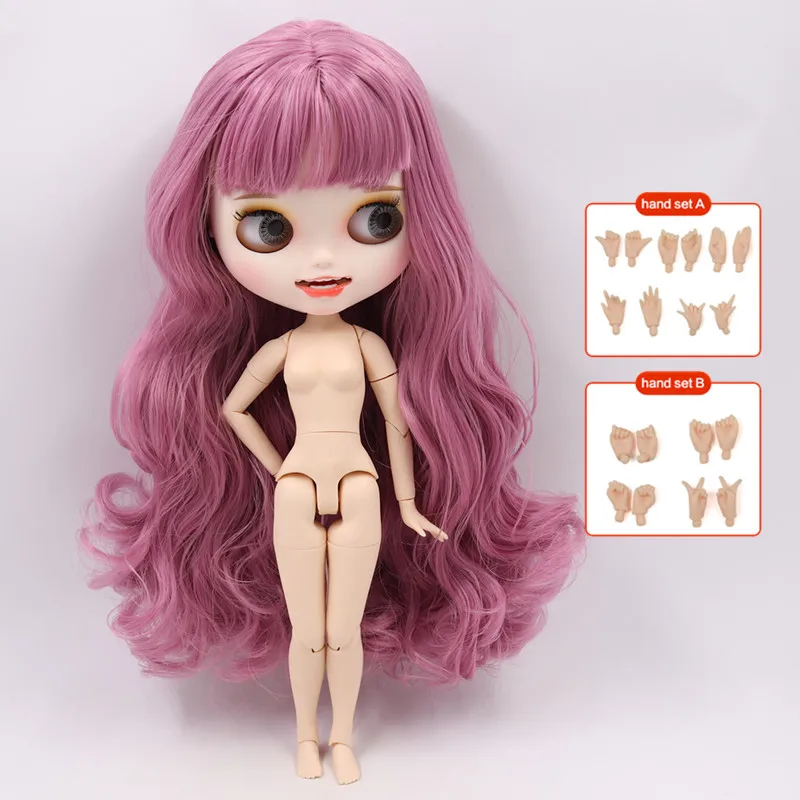 Nude doll ICY Blyth кукла на заказ с руками Набор для тела Новая Улыбка Рот матовое лицо 1/6 игрушки BJD DIY модные куклы подарок для девочки специальное предложение - Цвет: Nude doll