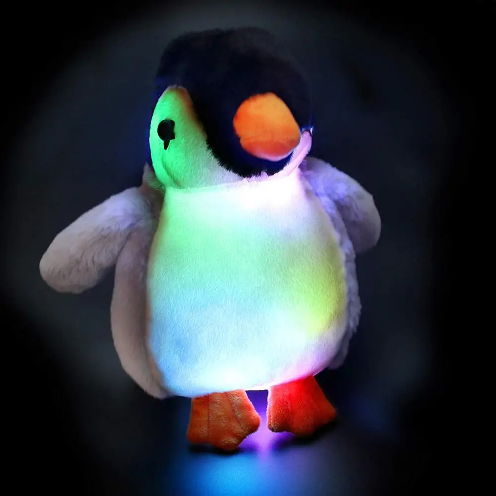 Светящаяся мягкая игрушка-Пингвин животное серый светодиодный мягкий Perky