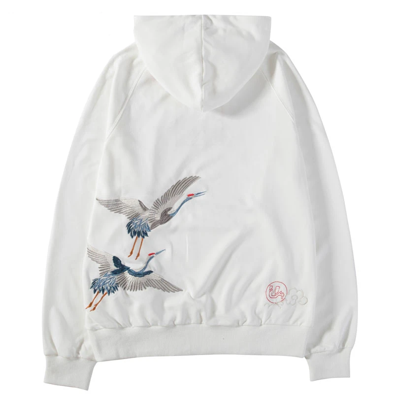 Вышивка китайских персонажей журавли Легкие Свитера Пуловер толстовки 2020 Осень