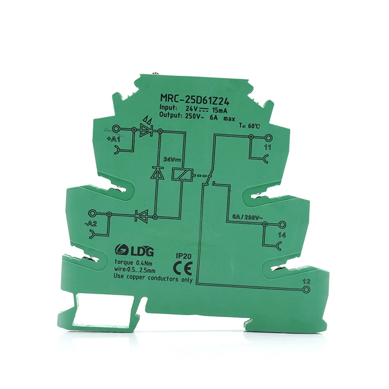 120VAC/110VDC 230VAC/220VC Relay Module DIN rail PLC Interface Board 6A 250AC/DC Electromagnetic Coil Voltage Relay Switch