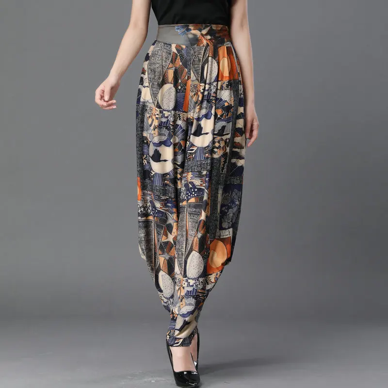 Новинка летние женские широкие брюки с высокой талией свободные повседневные