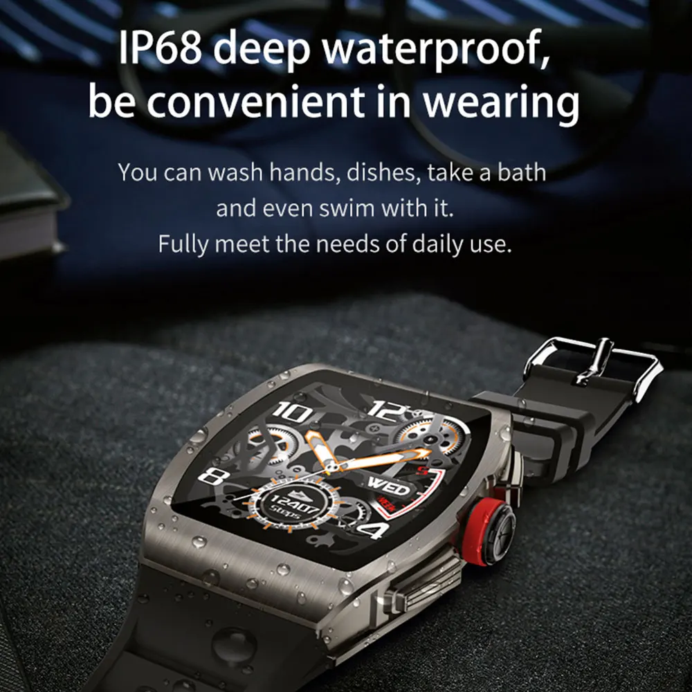 M1 Смарт часы Для мужчин Heart Rate Monitor спортивные золото 1 4 дюймов IPS сплав чехол IP68