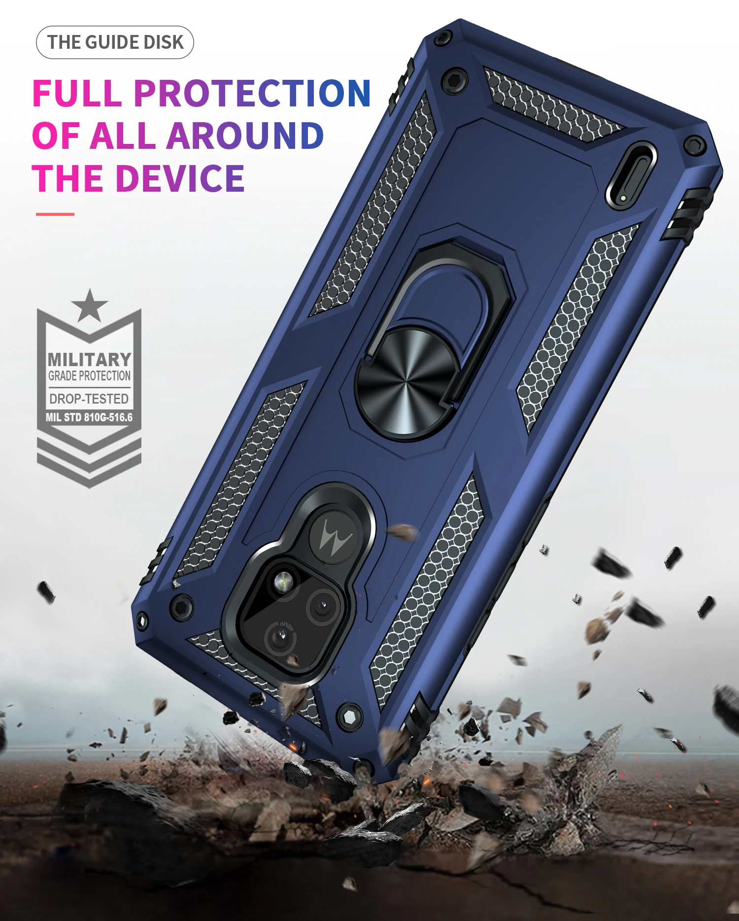 armor back cover for moto e7 power ring kickstand magnetic holder shockproof phone case coque free global shipping
