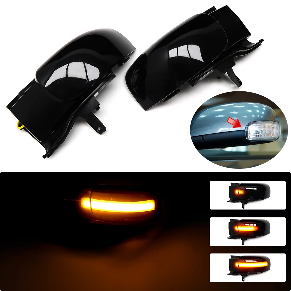 2pcs Dynamic Turn Signal Light LED Side Wing Rearview Mirror Indicator Blinker Light  For VW For Volkswagen Touran 1t 2003-2009