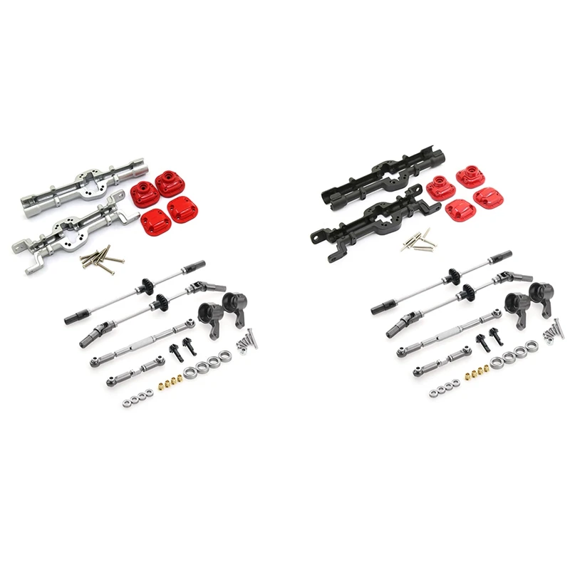 

Metal Front & Rear Complete Axle with Steering Rod for MN D90 MN-90 MN99 MN99S 1/12 RC Car Upgrade Parts