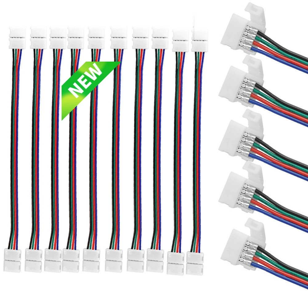 10 мм 4 контактный разъем светодиодной ленты 5050 RGB RGBW светодиодная лента света SM JST