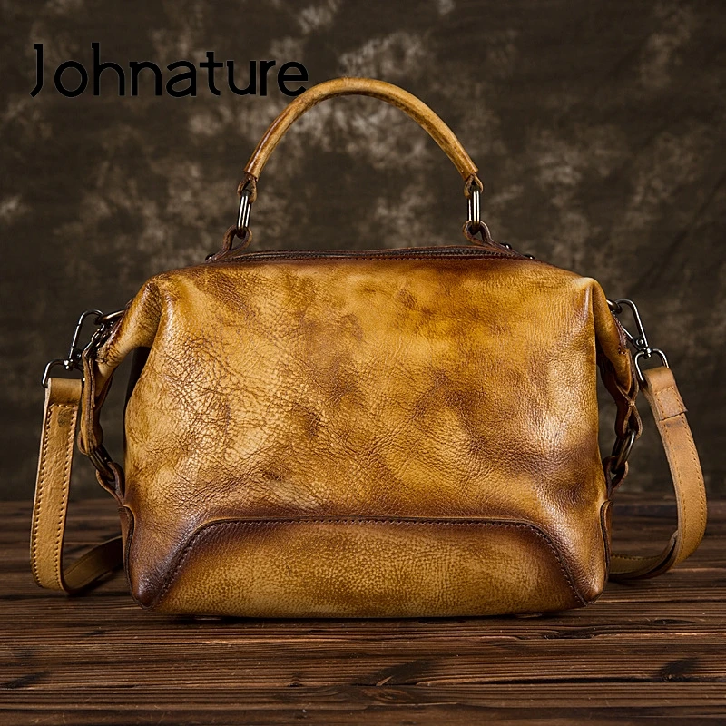 Женские сумки из натуральной кожи Johnature повседневные вместительные тоуты через