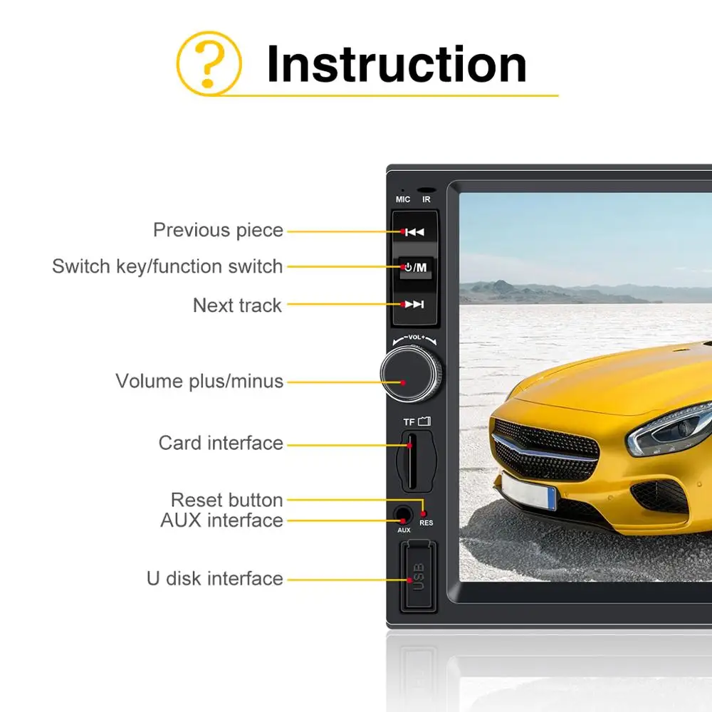 car radio 2 din autoradio 2din central multimidia player touch screen auto audio raer view camera mirror link | Автомобили и