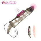EXVOID член увеличить Для мужчин t для полового члена, создающий защитную пленку вибратор вибрирующий пенис кольцо Секс-игрушки для Для мужчин эрекции петух Extender многоразовые презервативы