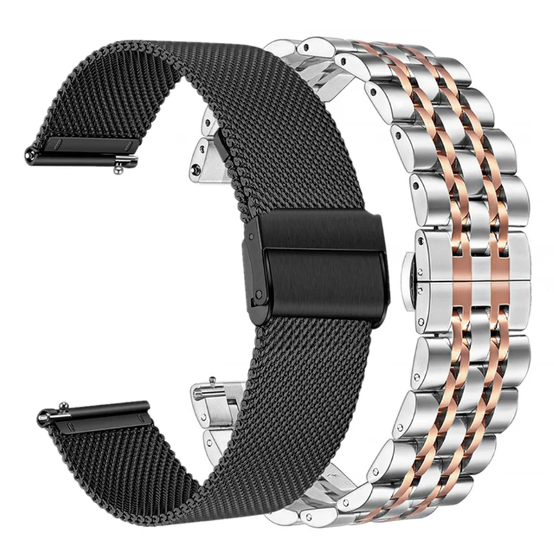 

Stainless Steel Strap for Samsung Galaxy Watch 3 Band 41mm/Active 2 40 44mm/42mm/S4/Gear S2 Classic Bracelet