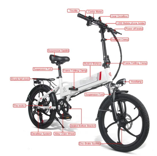 

Folding bicycle 20 inch 48V 350W bike adult student variable speed shock absorber bicycle children adolescent men and women cart