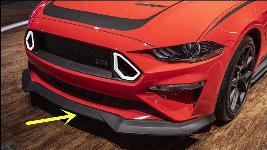 Front Lip Автомобильный ABS передний диффузор бампера для губ с наконечниками боковая юбка решетка спойлера RTR-style подходит для Ford Mustang - Цвет: Front Lip
