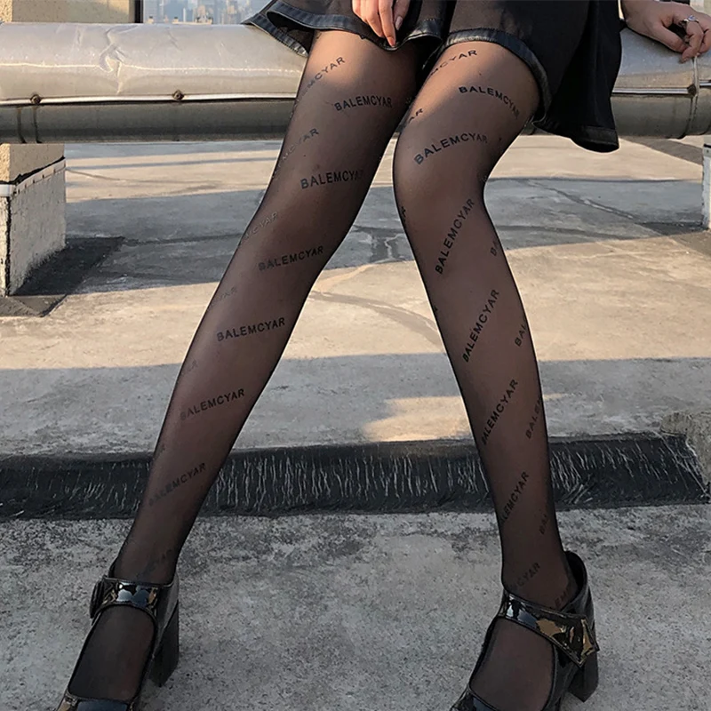 Женские колготки с буквенным принтом винтажные сексуальные женские