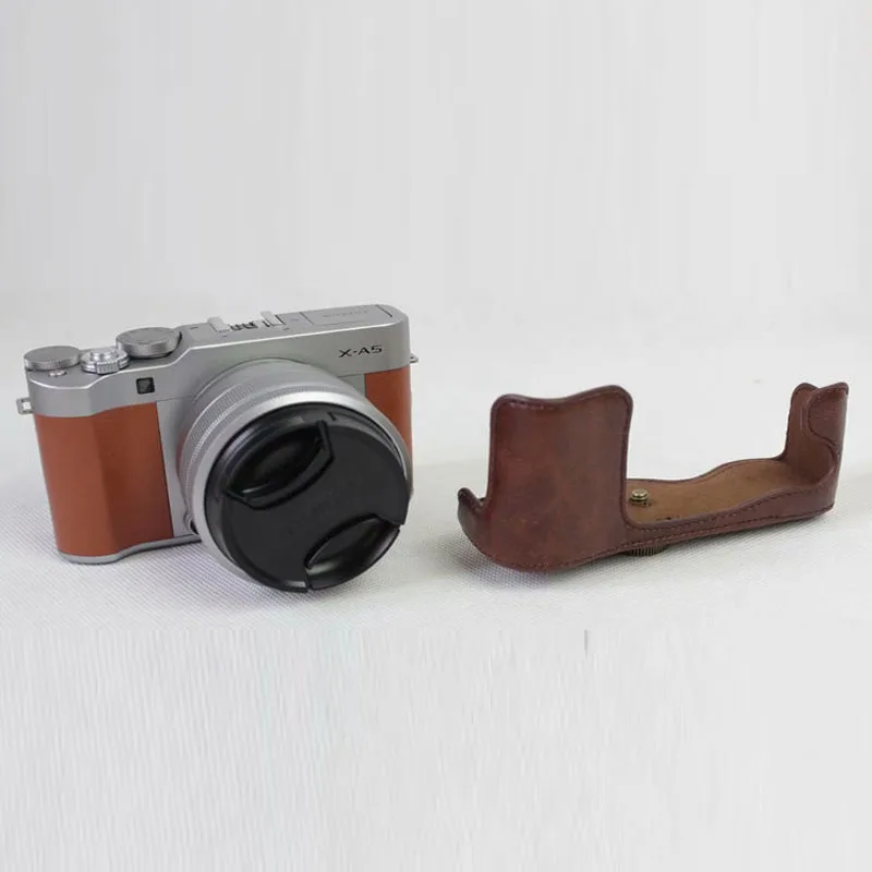 Камера из искусственной кожи чехол для Fujifilm Fuji XA5 X-A5 XA20 X-A20 15-45 мм крышка объектива камеры с плечевым ремнем