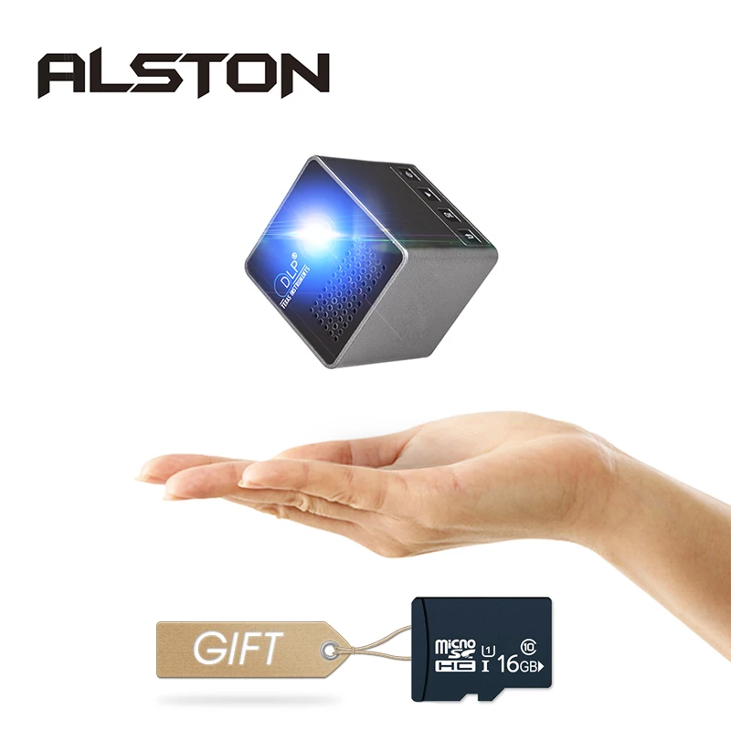 ALSTON P1 Plus H Мини DLP проектор последнее обновление легко носить с собой WiFi HD проекция