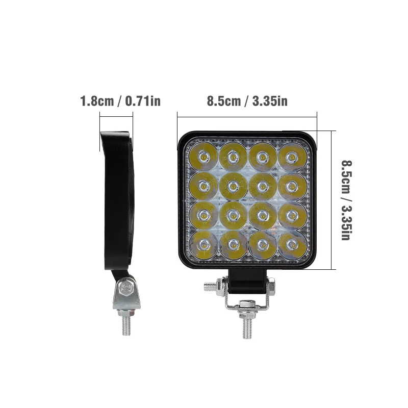 

New Led light bar 48w Led bar 16barra Square Spotlight Off road LED work light 12V 24V For Car Truck 4X4 4WD Car SUV ATV