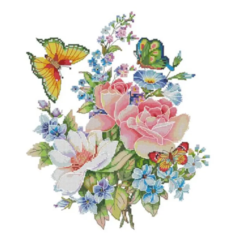 

Tender bouquet with butterflies Counted Cross Stitch 11CT 14CT 18CT DIY Cross Stitch Kits Embroidery Needlework Sets home decor