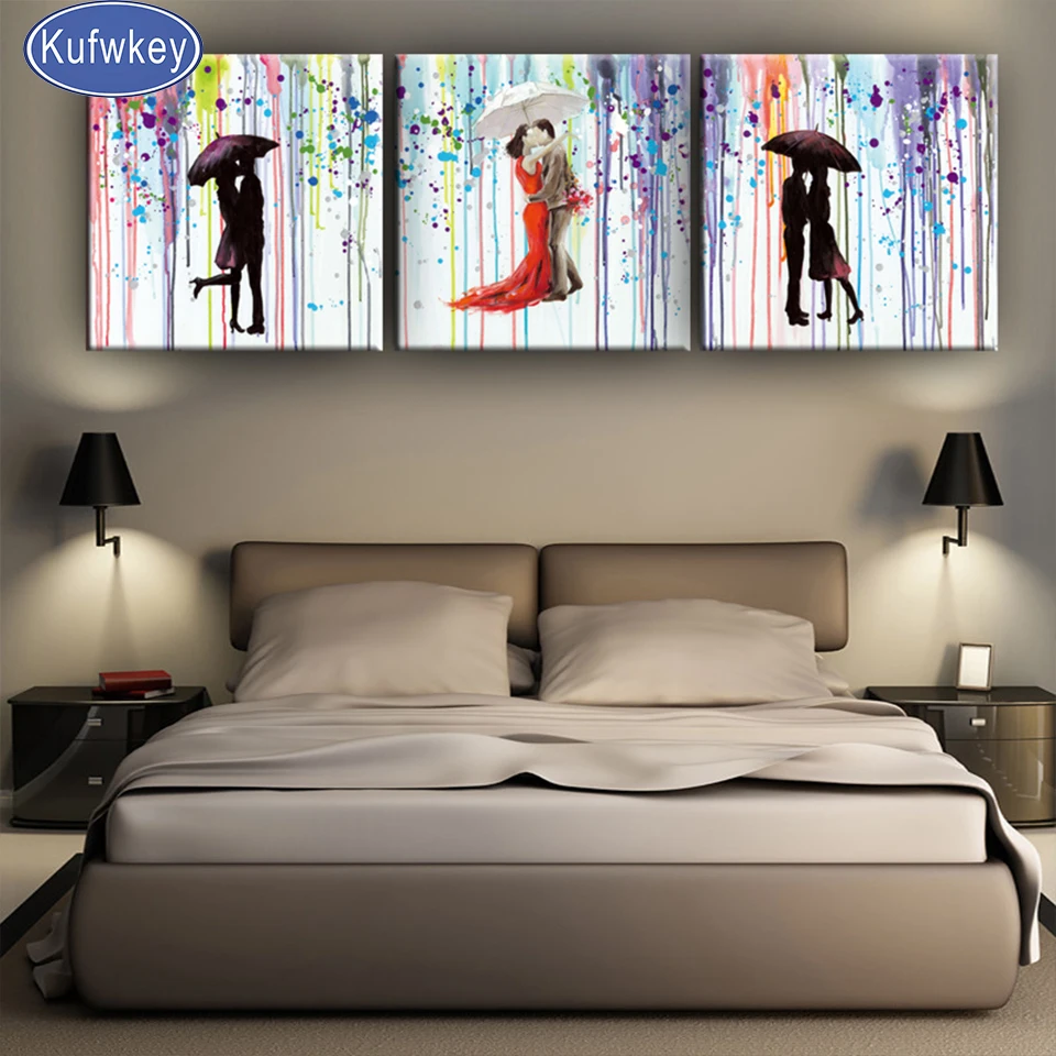 

color art Romantic Kiss Lovers Umbrella diamond painting full square mosaic new diamond embroidery wonderful Wedding anniversary