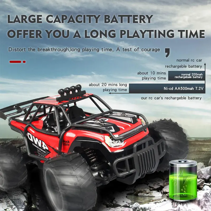 1/16 4WD RC автомобиль скалолазание 2 4G радио Bigfoot Monster Trucks модель внедорожника 25 км/ч